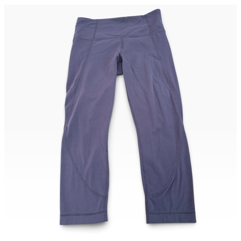 Athleta Salutation Stash Capri Leggings Small Navy Blue High Rise Yoga Crop